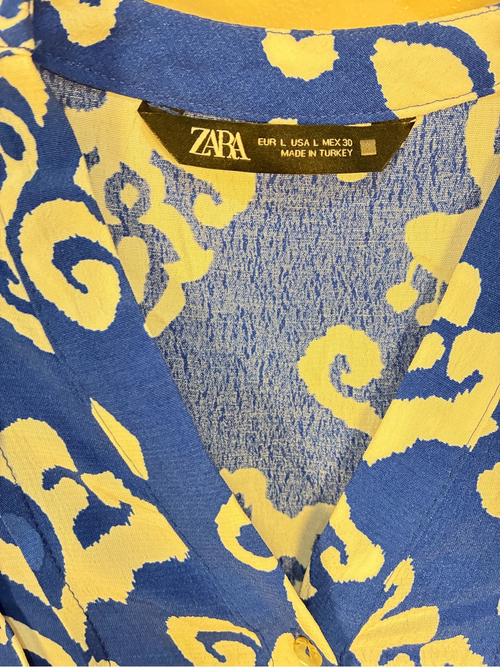 Zara Button Front Tiered Printed Tunic Dress - Picture 6 of 10